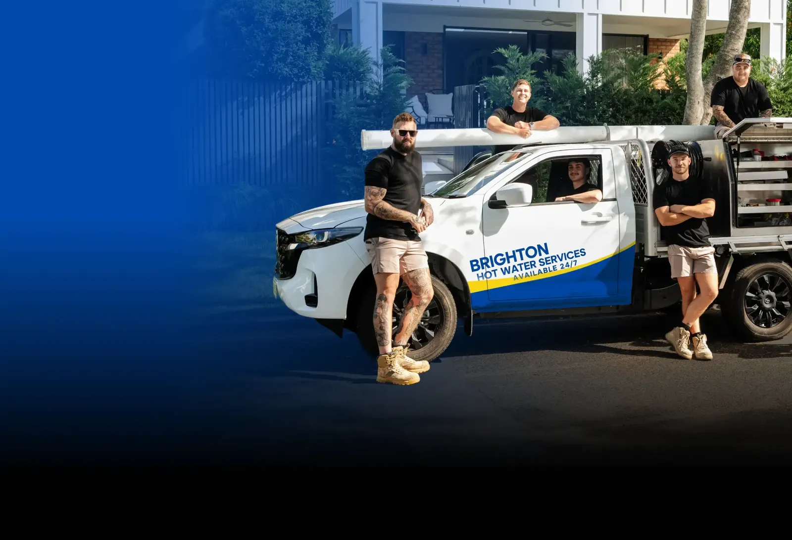 Brighton Hot Water Services team with the ute